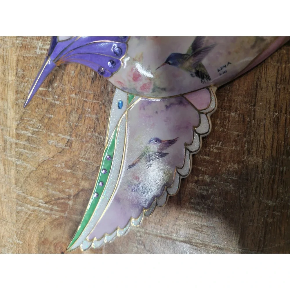 Lena Liu Jeweled Wonder Hummingbird Wall Plaque A2127‎ Jewels Of The Garden